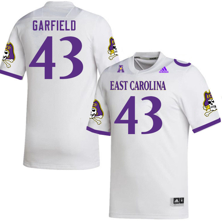 Men #43 Colby Garfield ECU Pirates 2023 College Football Jerseys Stitched-White - Click Image to Close